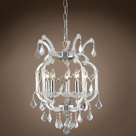 Maria Theresa 5 Light 15" Chrome Chandelier with Asfour Crystals